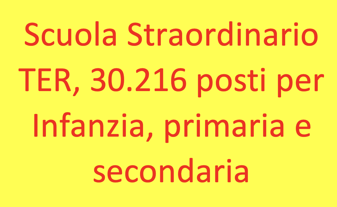 Scuola Straordinario TER, 30.216 posti per Infanzia, primaria e secondaria  - LavoroXte